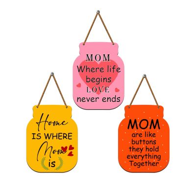 Wooden Wall Hanging for Mom  Jar Shaped Wall Plaques